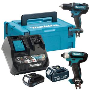 MAKITA DDF482Z wiertarko-wkrtarka 62Nm 18V + MAKITA TD110DZ zakrtarka udarowa 110Nm 1/4" CXT 10.8V + aku. 5Ah + 2.0Ah adowarka - 2861468330