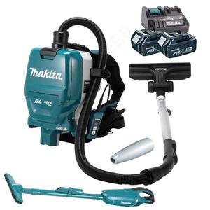 MAKITA DVC261ZX11 + DCL182Z odkurzacz plecakowy LXT 18V 90W BLDC filtr HEPA i drugi odkurzacz samochodowy z 2x aku 5.0Ah - 2861468371