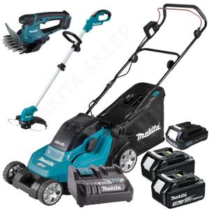 MAKITA DLM382SF2 + UR100DZ + UM600DZ kosiarka 38cm 40L 2x18V + podkaszarka 26cm + nozyce do trawy CXT + aku. 1x 2,0 CXT 2x 3,0Ah18V LXT - 2861468521