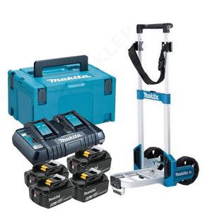 MAKITA DC18RD + dwuportowa szybka adowarka 7.2V - 18V Li-Ion/Ni-Mh + 4x akumulator BL1860B 18V 6.0Ah + TR00000001 wzek transportowy + MAKPAC - 2861468779