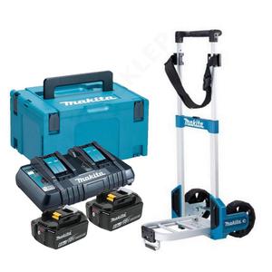 MAKITA DC18RD + dwuportowa szybka adowarka 7.2V - 18V Li-Ion/Ni-Mh + 2x akumulator BL1860B 18V 6.0Ah + TR00000001 wzek transportowy + MAKPAC - 2861468780