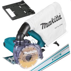 MAKITA 4100KB + 198673-2 + 199141-8 przecinarka z tarcz diamentowa do cicia na sucho 125mm 1400W + adapter do szyny + szyna prowadzca 1,5m - 2861469080