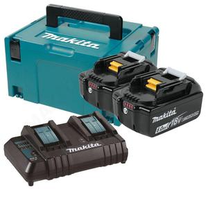 MAKITA DC18SH + 2x BL1860B dwuportowa adowarka 7.2V - 18V Li-Ion + 2x akumulator 18V 6,0Ah + MAKPAC - 2861469096