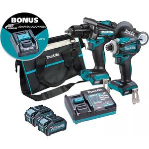 MAKITA DK0114G201 zestaw narzdzi akumulatorowych XGT 40V Max zakrtarka udarowa 220Nm TD001G + wiertarko-wkrtarka udarowa HP001G + adapter ADP10 XGT - 2861469346