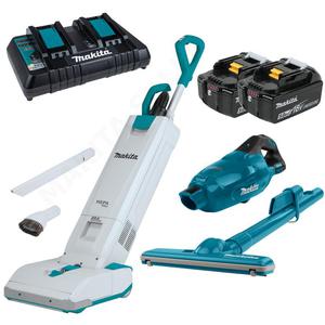 MAKITA DVC560PT2 aku odkurzacz kolumnowy 2x18V cichy 57db(A) 110mbar 85W 5L HEPA BLDC + DCL282FZ odkurzacz samochodowy 60W BLDC 18V + 2x aku 5,0Ah - 2864321162