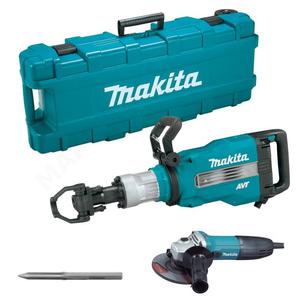 MAKITA HM1512 + GA5030R wyburzeniowy mot udarowy HEX 28,6mm 48.5J AVT Soft No Load + szlifierka ktowa 125mm 720W - 2865154332