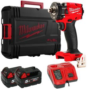 MILWAUKEE M18FIW2F12-502X akumulatorowy klucz udarowy 339Nm 1/2" silnik bezszczotkowy 18V + 2x aku 5,0Ah + walizka systemowa HD-BOX - 2867865369