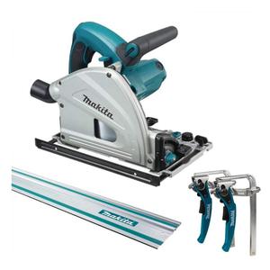 MAKITA SP6000 rczna pia / pilarka tarczowa-zagbiarka 165mm 1300W + szyna prowadzca 1,5m + 199826-6 2x zaciski szybkomocujce - 2868878641