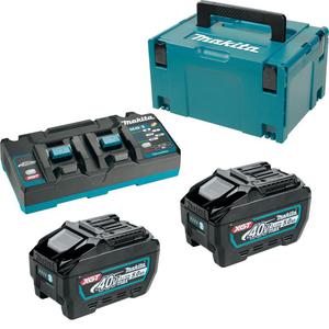 MAKITA 2x BL4050F + DC40RB zestaw zasilajcy dwa akumulatory 5,0Ah + dwuportowa adowarka XGT 40V Max Li-Ion MAKPAC (191U13-9) - 2869499589