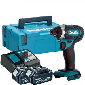 MAKITA DTD152RTJ akumulatorowa zakrtarka udarowa kluczyk udarowy 165Nm HEX 1/4" 18V Li-Ion LXT XPT +2x BL1850B 18V/5,0Ah + adowarka + walizka MAKPAC - 2869499598