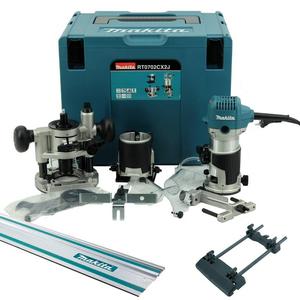 MAKITA RT0702CX2J + 199141-8 + 194579-2 frezarka 710W + adapter + szyna prowadzca 1,5m MAKPAC - 2874328951