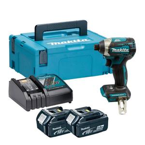 MAKITA DTD154RTJ akumulatorowa zakrtarka udarowa 175Nm 1/4" HEX 18V Li-Ion LXT XPT BLDC + 2x aku 5.0Ah + adowarka + walizka MAKPAC - 2870260819