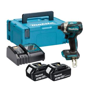 MAKITA DTD154RFJ akumulatorowa zakrtarka udarowa 175Nm 1/4" HEX 18V Li-Ion LXT XPT BLDC + 2x aku 3.0Ah + adowarka + walizka MAKPAC - 2870260820