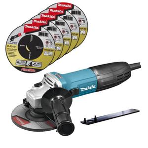 MAKITA GA5030R szlifierka ktowa 125mm 720W - bardzo maa, lekka 1.8 kg wolny start, anty restart + 5x B-53110 tarcza szlifierka 4x125mm - 2870443522