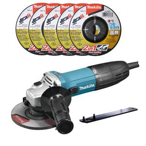 MAKITA GA5030R szlifierka ktowa 125mm 720W 1.8 kg wolny start, anty restart + 5x B-51655 tarcza tnca i szlifierska 2w1 2.2x125mm - 2870443524