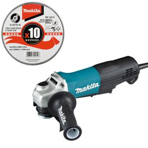 MAKITA GA5050R szlifierka ktowa 125mm 1300W + D-18770-10 Ekstra cienka tarcza tnca do stali szlachetnej paska 125mm 1.2mm (10szt.) - 2870443532