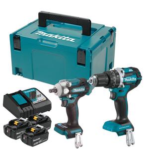 MAKITA DLX2359TJ1 zestaw narzdzi akumulatorowych DTW300 klucz udarowy 1/2 330Nm / 580Nm + DHP484 wiertarko-wkrtarka udar. 54Nm 18V LXT 3x aku. 5.0Ah - 2870600541