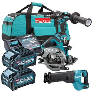 MAKITA JR001G pilarka posuwowa + HP001G wiertarko-wkrtarka udar 140Nm + HS004GZ01 pilarka tarczowa 190mm XGT 40V 2xaku. 4.0Ah torba - 2877267909