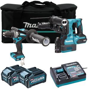 MAKITA HR004G motowiertarka SDS-PLUS 2.9J XGT 40V BLDC XPT AVT + DF001G wiertarko-wkrtarka 140Nm XGT 40V BLDC XPT AFT + 2x aku 4.0Ah adowarka torba - 2871737031