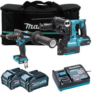 MAKITA HR004G motowiertarka SDS-PLUS 2.9J XGT 40V BLDC XPT AVT + HP001G wiertarko-wkrtarka udarowa 140Nm XGT 40V BLDC XPT AFT + 2x aku 4.0Ah adowar - 2871737032