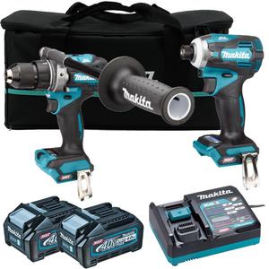 MAKITA DF001G wiertarko-wkrtarka 140Nm XGT 40V BLDC XPT AFT + TD001G zakrtarka udarowa 220Nm XGT 40V BLDC XPT + 2x aku 4.0Ah adowarka torba - 2871737040