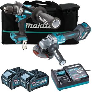 MAKITA DF001G wiertarko-wkrtarka 140Nm XGT 40V BLDC XPT AFT + GA023G szlifierka ktowa 125mm XGT 40V BLDC XPT AFT AWS + 2x aku 4.0Ah adowarka torba - 2871737043