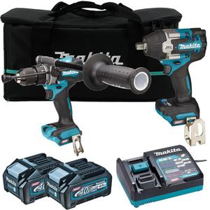 MAKITA HP001G wiertarko-wkrtarka udarowa 140Nm XGT 40V BLDC XPT AFT + TW008G klucz udarowy 760Nm 1/2" XGT 40V BLDC XPT + 2x aku 4.0Ah adowarka torb - 2871737046