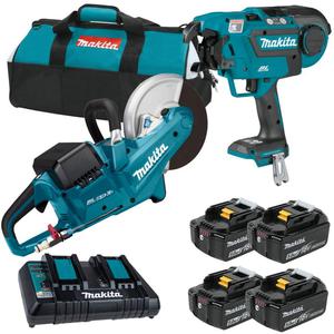 MAKITA DCE090T4X1 akumulatorowa przecinarka tarczowa 230mm 2x18V 18V + DTR180 wizarka do zbroje 18V LXT BLDC XPT AFT 4x5.0Ah adowarka torba - 2871845195