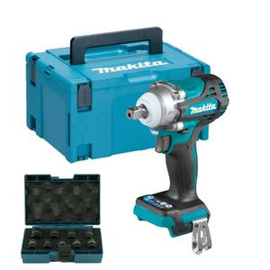 MAKITA DTW301ZJ BODY akumulatorowy klucz udarowy 1/2" 330Nm / 580Nm LXT 18V BLDC XPT MAKPAC + B-66232 nasadki udarowe 1/2" CR-MO 9 sztuk - 2877022883