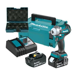 MAKITA DTW300RFJ akumulatorowy klucz udarowy 1/2" 330Nm / 580Nm LXT 18V 3.0Ah MAKPAC + B-66232 komplet 9 sztuk nasadek - 2877267913