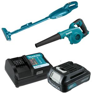 MAKITA UB100D + CL108FDZ akumulatorowa dmuchawa CXT 10.8V - 12V Max Li-Ion 201 km/h + odkurzacz samochodowy 1x aku 1,5Ah / 12V - 2877933483