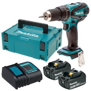 MAKITA DHP456RFJ akumulatorowa wiertarko-wkrtarka udarowa 50Nm 18V LXT Li-Ion + 2x 3.0Ah + adowarka + MAKPAC - 2877933501