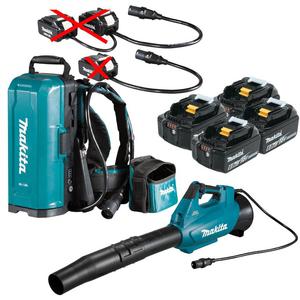 MAKITA UB001CZ akumulatorowa dmuchawa PDC connect 36V BLDC IPX4 252 km/h + PDC01Z plecak zasilajcy 2x18V LXT 18V PDC connect bez adapterw + 4x aku. - 2877933521