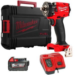 MILWAUKEE M18FIW2F12-501X akumulatorowy klucz udarowy 339Nm 1/2" silnik bezszczotkowy 18V + 1x aku 5,0Ah + walizka systemowa HD-BOX - 2878025626