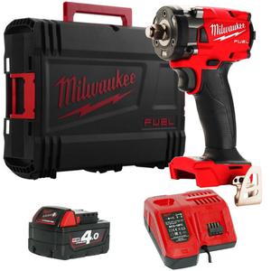 MILWAUKEE M18FIW2F12-401X akumulatorowy klucz udarowy 339Nm 1/2" silnik bezszczotkowy 18V + 1x aku 4,0Ah + walizka systemowa HD-BOX - 2878025627