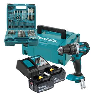 MAKITA DHP484RFJ akumulatorowa wiertarko-wkrtarka udarowa 54Nm 18V Li-Ion LXT XPT BLDC + 2x 3,0Ah MAKPAC + E-11689 Zestaw akcesoriw i narzdzi 256 e - 2878747852