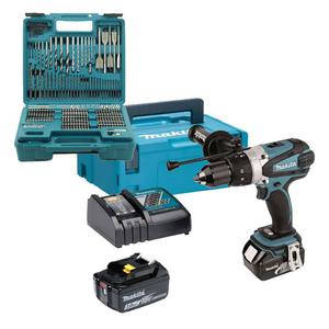 MAKITA DHP458RFJ akumulatorowa wiertarko-wkrtarka 91Nm 18V LXT XPT 2x 3.0Ah MAKPAC + E-11689 Zestaw akcesoriw i narzdzi 256 el. - 2878747855