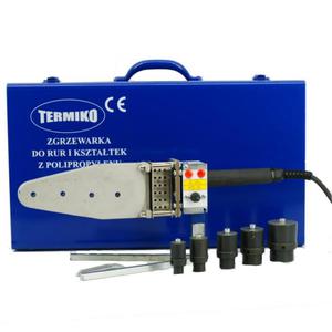 TERMIKO TZP2 zgrzewarka do rur i ksztatek z PP i PE 1500W + 5 kamieni w walizce metalowej (elektrod grzewczych) 16, 20, 25, 32, 40mm - 2878593314