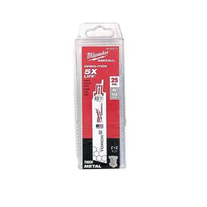 MILWAUKEE 48008712 brzeszczoty 25 sztuk dugo 150mm 10TPI SAWZALL THE TORCH Bi-metal Co - do piy posuwowej do palet metalu miedzi stali inox - 2832331260