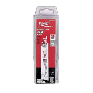 MILWAUKEE 48008784 Brzeszczoty 25 sztuk dugo 150mm 18TPI SAWZALL THE TORCH Bi-metal Co - do piy posuwowej do metalu miedzi stali inox - 2832331262