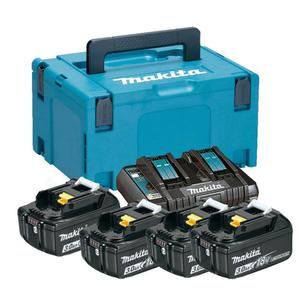 MAKITA DC18RD + 4XBL1830B Dwuportowa szybka adowarka (dwa porty) 7.2V - 18V Li-Ion w walizce MAKPAC - 2846385054