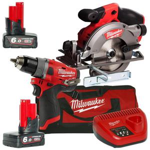 MILWAUKEE M12CCS44-602B + M12FDD-0 akumulatorowa pilarka tarczowa 140mm + wiertarko-wkrtarka 44Nm 12V Li-Ion FUEL - 2861465816