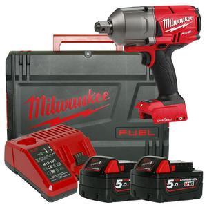 MILWAUKEE M18ONEFHIWF34-502X wysokoobrotowy klucz udarowy 1627Nm 4 biegi ONE-KEY 18V 5.0Ah Li-Ion kwadrat 3/4" FUEL bezszczotkowy (4933459730) - 2861466017