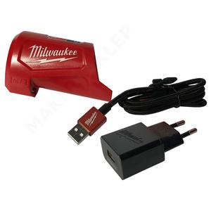 MILWAUKEE M12TC-0 Kompaktowa adowarka 12V Li-Ion z wyjciem USB 5V 2.1A/9V 1.6A i wejciem USB 2.1A (4932459450 Adapter do kurtki / bluzy) - 2861466022