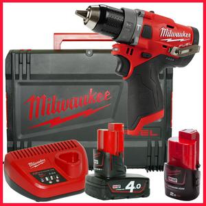 MILWAUKEE M12FPD-421X Subkompaktowa Wiertarko-wkrtarka Udarowa Li-Ion FUEL 12V 4.0Ah i 2.0Ah 44Nm 2-biegi (4933459801) - 2861466081