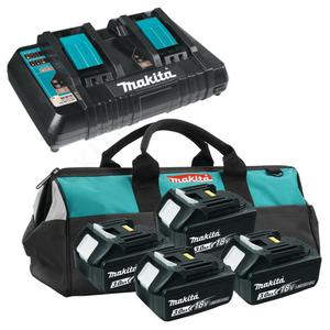 MAKITA DC18RD + 4xBL1830 dwuportowa szybka adowarka 7.2V - 18V Li-Ion/Ni-Mh + 4x akumulator 18V 3.0Ah + Torba - 2861466089