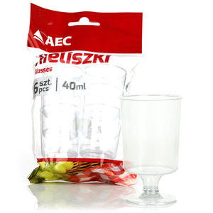 Konf/AEC Kieliszki plastikowe 40 ml, 6 sztuk - 2874563230