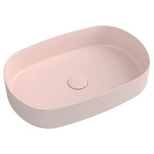 Isvea INFINITY OVAL umywalka ceramiczna nablatowa 55x36 cm Salmon 10NF65055-2S - 2870605589