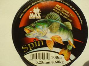 yka SPIN LINE 0,25mm 8,60kg 100m made in Germany ! - 2852515523