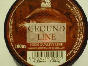 yka GROUND LINE spawik, grunt, spryna, koszyczek 0,22mm 6,60kg 100m made in Germany ! - 2852650339